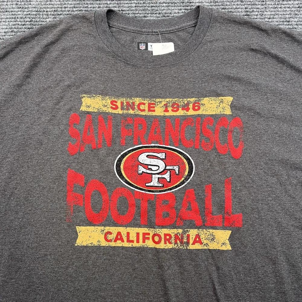 Team Apparel‎ San Francisco 49ers T Shirt Mens 2XL NFL Football Distressed NWT
